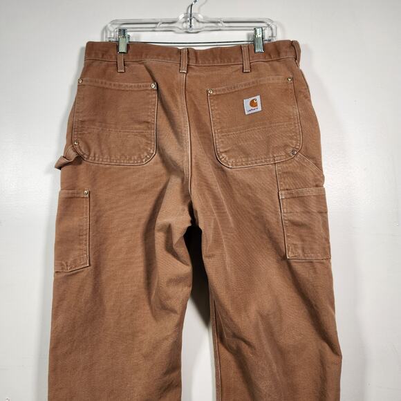 CARHARTT Original Fit Work Pant Men Tagged 36 x 34 | Measure 35 x 32 Tan Canvas - Picture 8 of 12